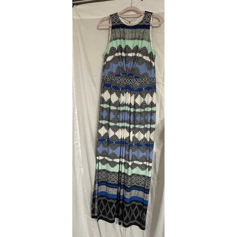 Donna Morgan Womens Size 8‎ Stripe Geometric Print Long Maxi Dress